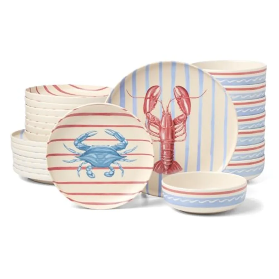 Dinnerware Sets 24 Seven Melamine Wharfside 24-Piece