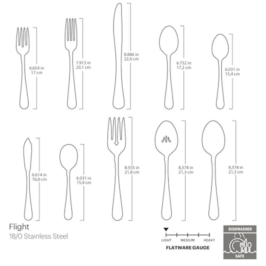 Flight 65-Piece Everyday Flatware Set with Serving view 2