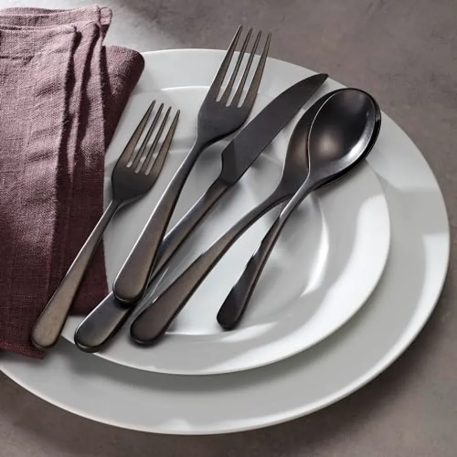 Kenbrook Black Tumbled 20 Piece Everyday Flatware Set view 5