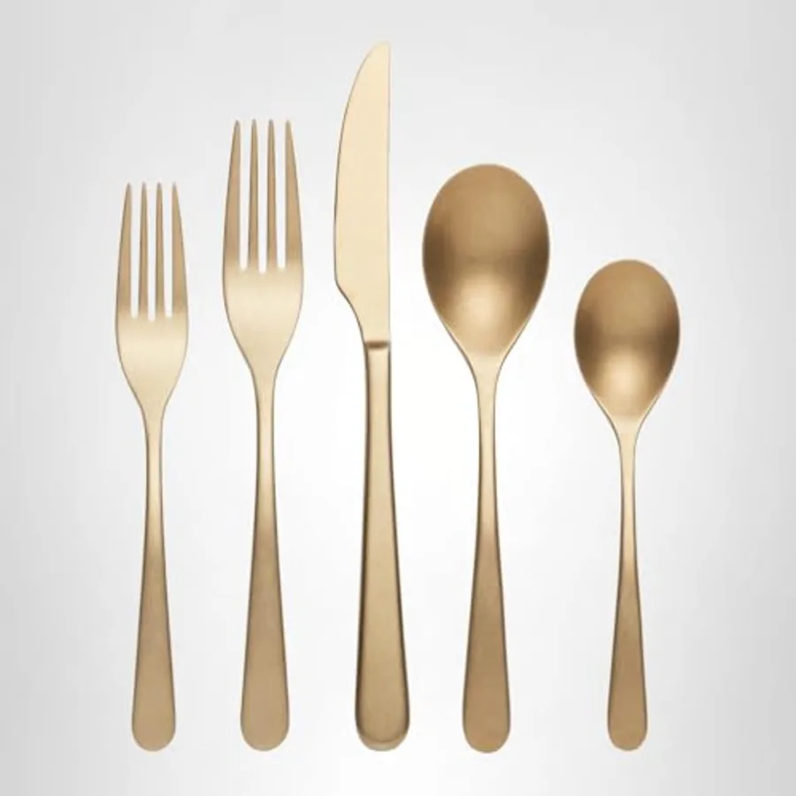 Kenbrook Champagne Tumbled 20 Piece Everyday Flatware Set view 5