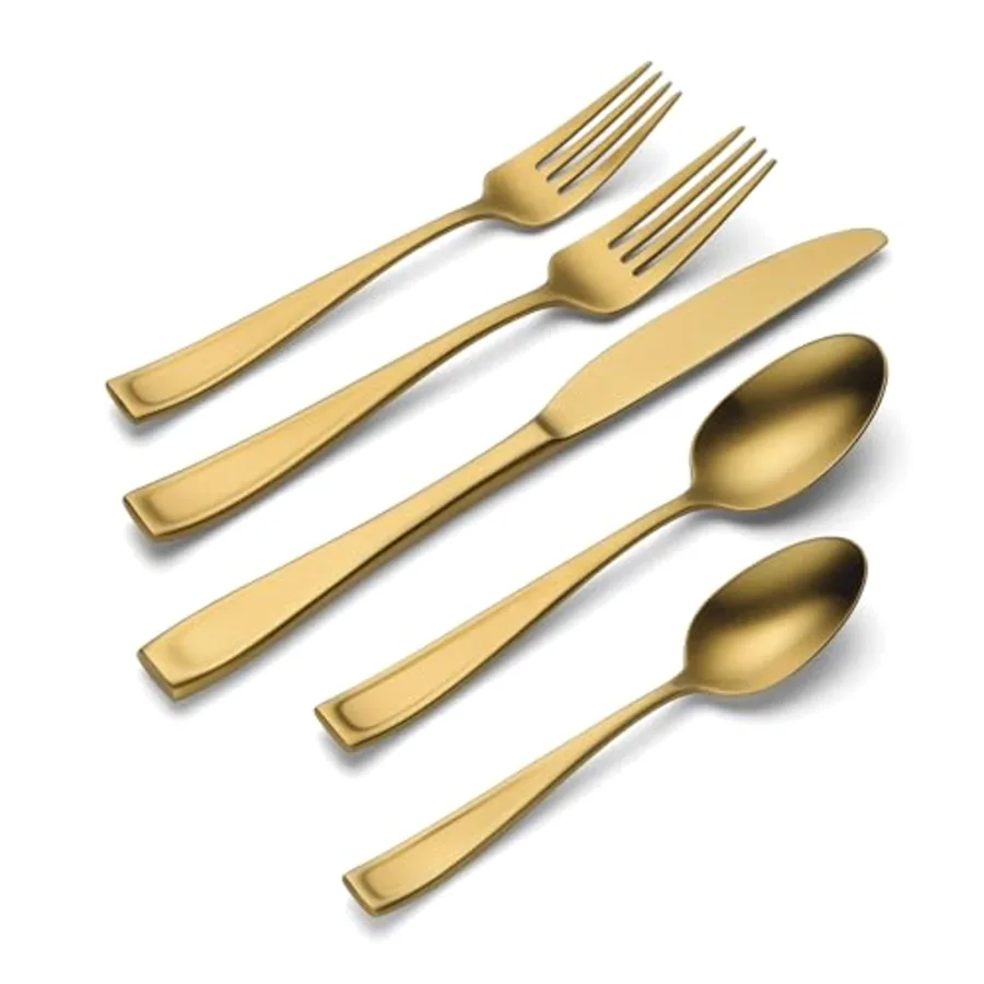 Moda Gold Satin 20 Piece Flatware Set view 3