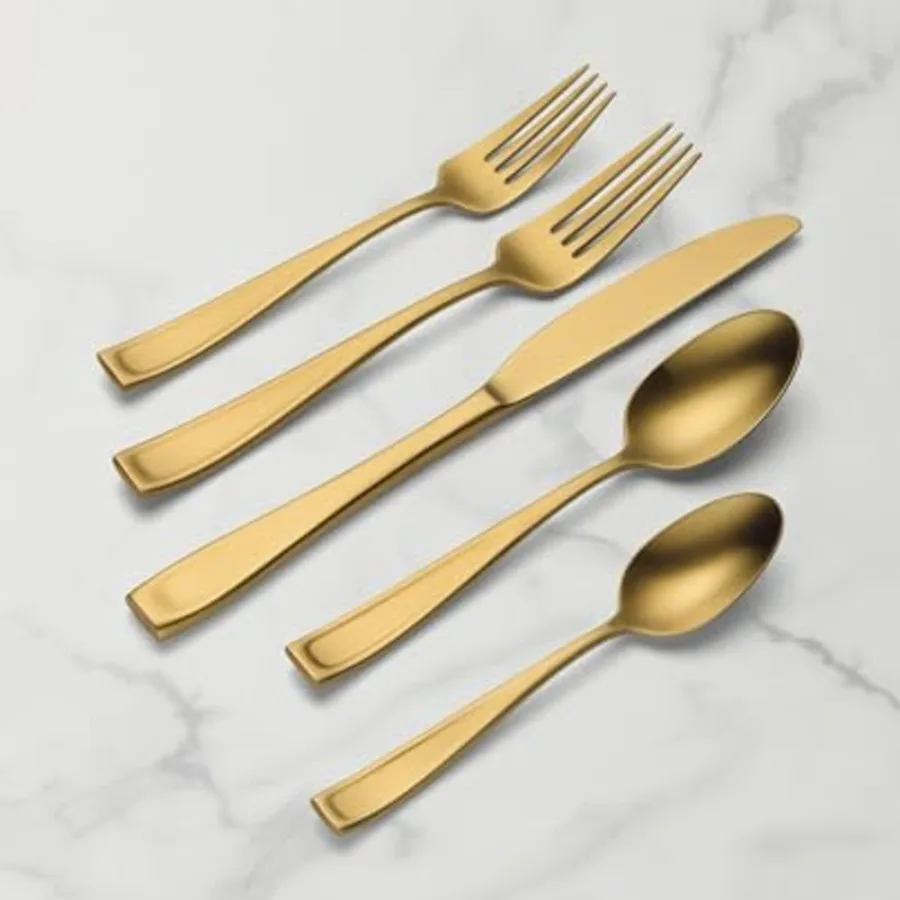 Moda Gold Satin 20 Piece Flatware Set view 5