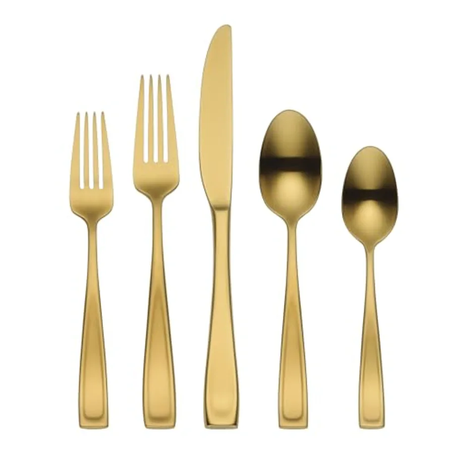 Moda Gold Satin 20 Piece Flatware Set