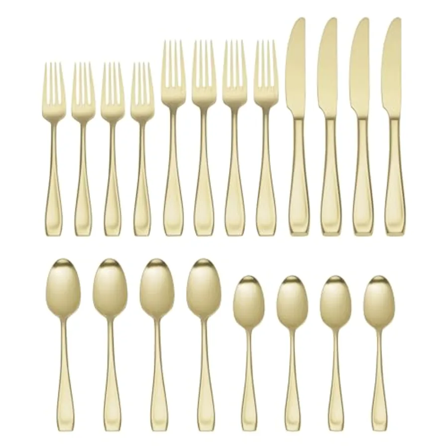 Moda Satin Champagne 20 Piece Fine Flatware Set view 2