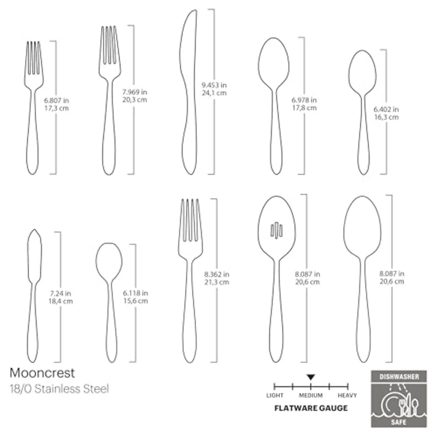 Mooncrest 45 Piece Everyday Flatware Set view 3