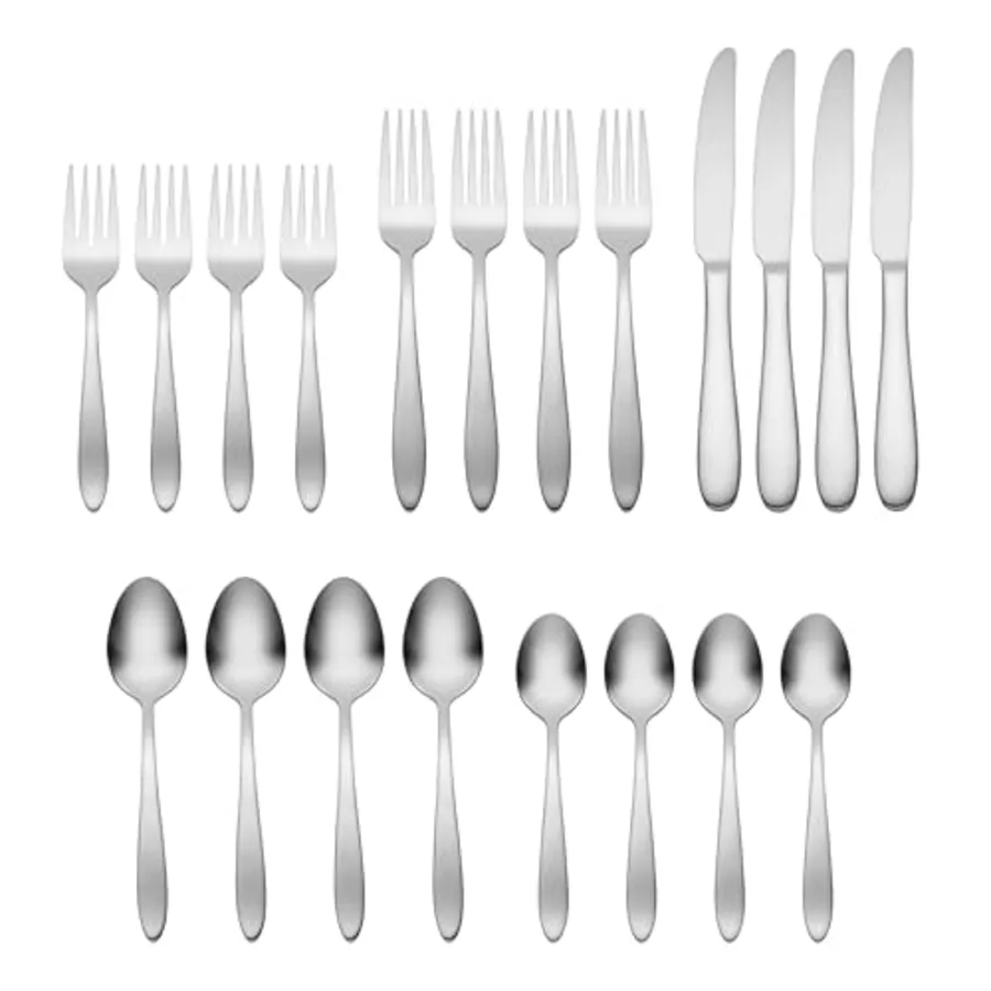 Mooncrest Satin 20 Piece Everyday Flatware Set view 2
