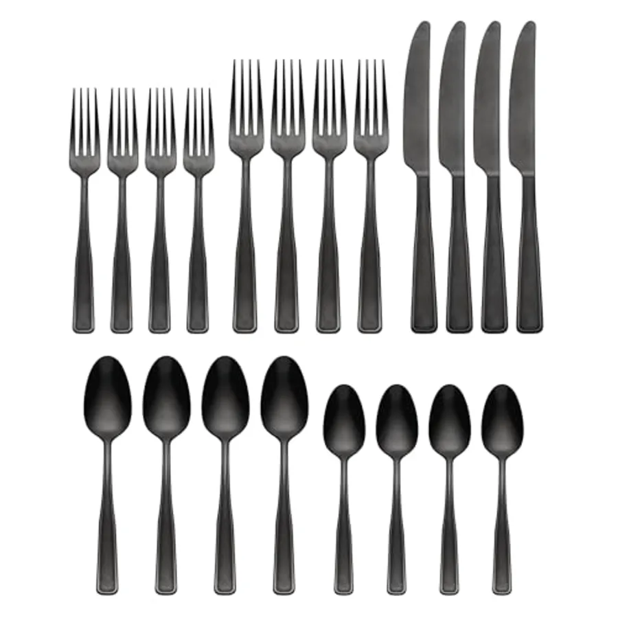 Reid Vintage Black Tumbled 20 Piece Flatware view 2
