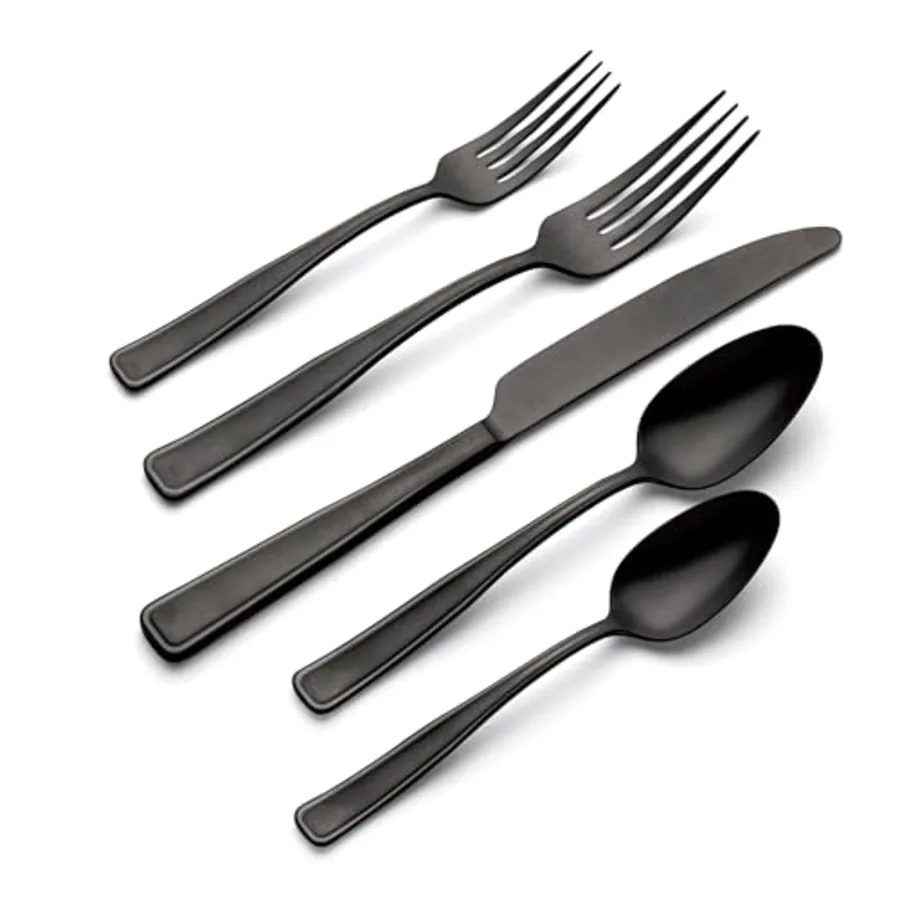 Reid Vintage Black Tumbled 20 Piece Flatware view 3