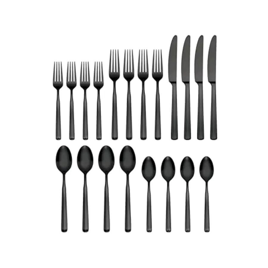 Ryder Satin Black 20-Piece Flatware Set view 2