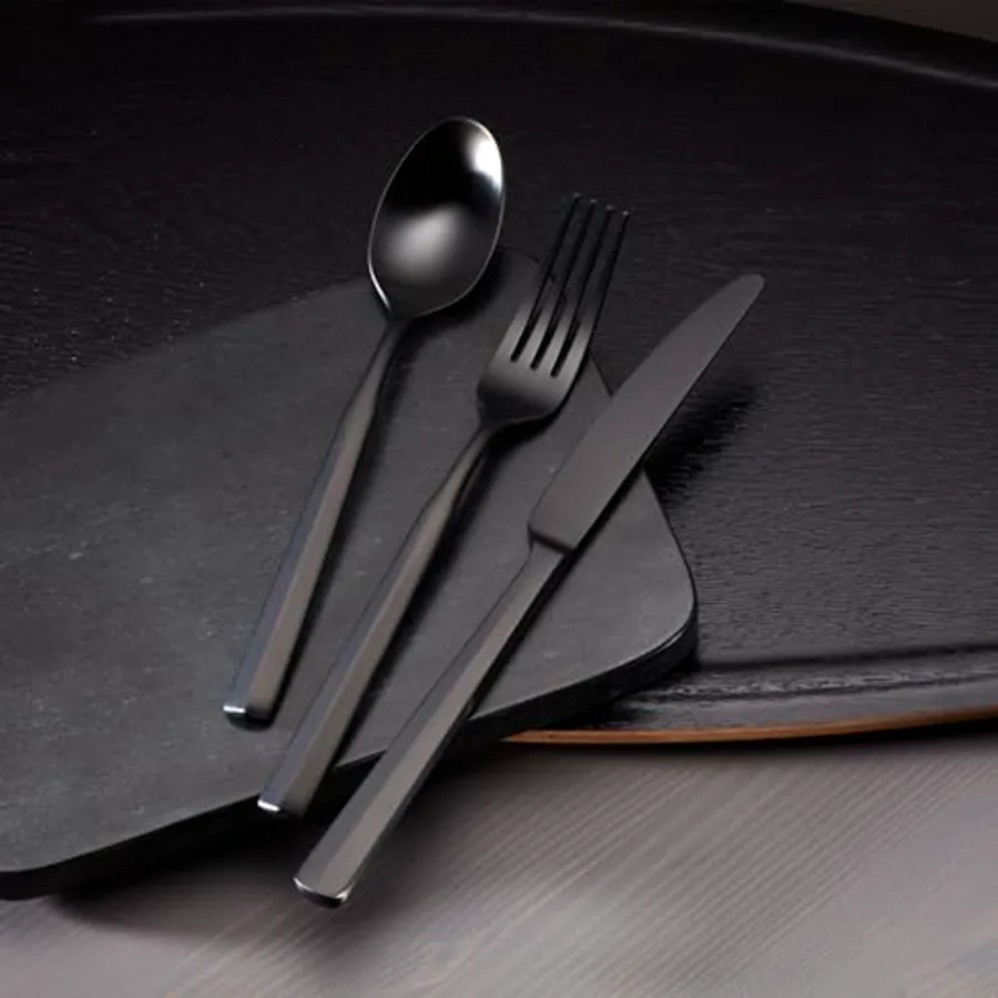 Ryder Satin Black 20-Piece Flatware Set view 4