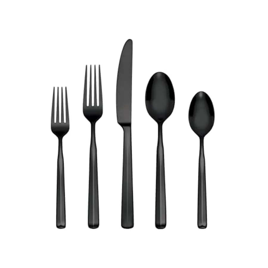 Ryder Satin Black 20-Piece Flatware Set