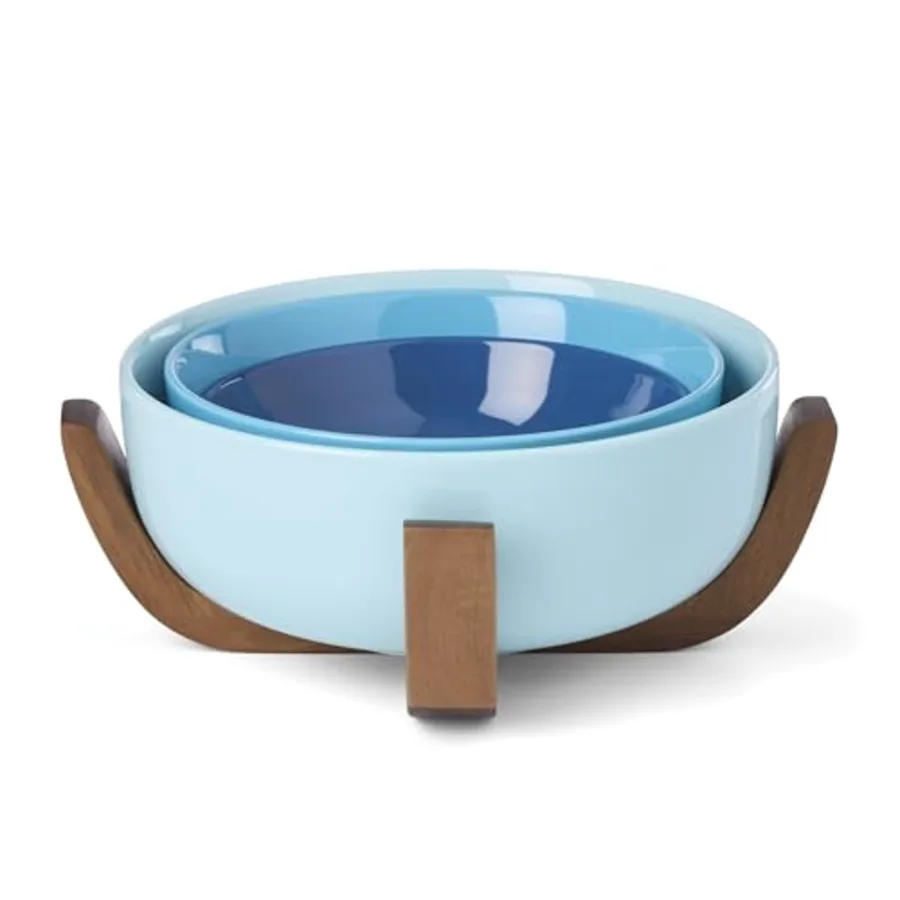 Serveware 24 Seven Colors 3-Piece Nesting Bowl Set With Wood