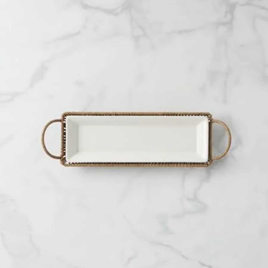 Serving Tray Willow & White Hors d'Oeuvres Tray with Server view 2