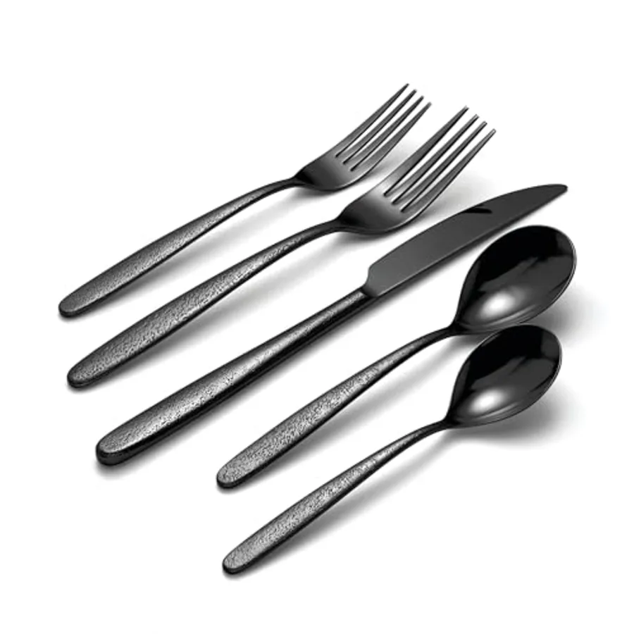 Storm Black 20 Piece Everyday Flatware Set view 2