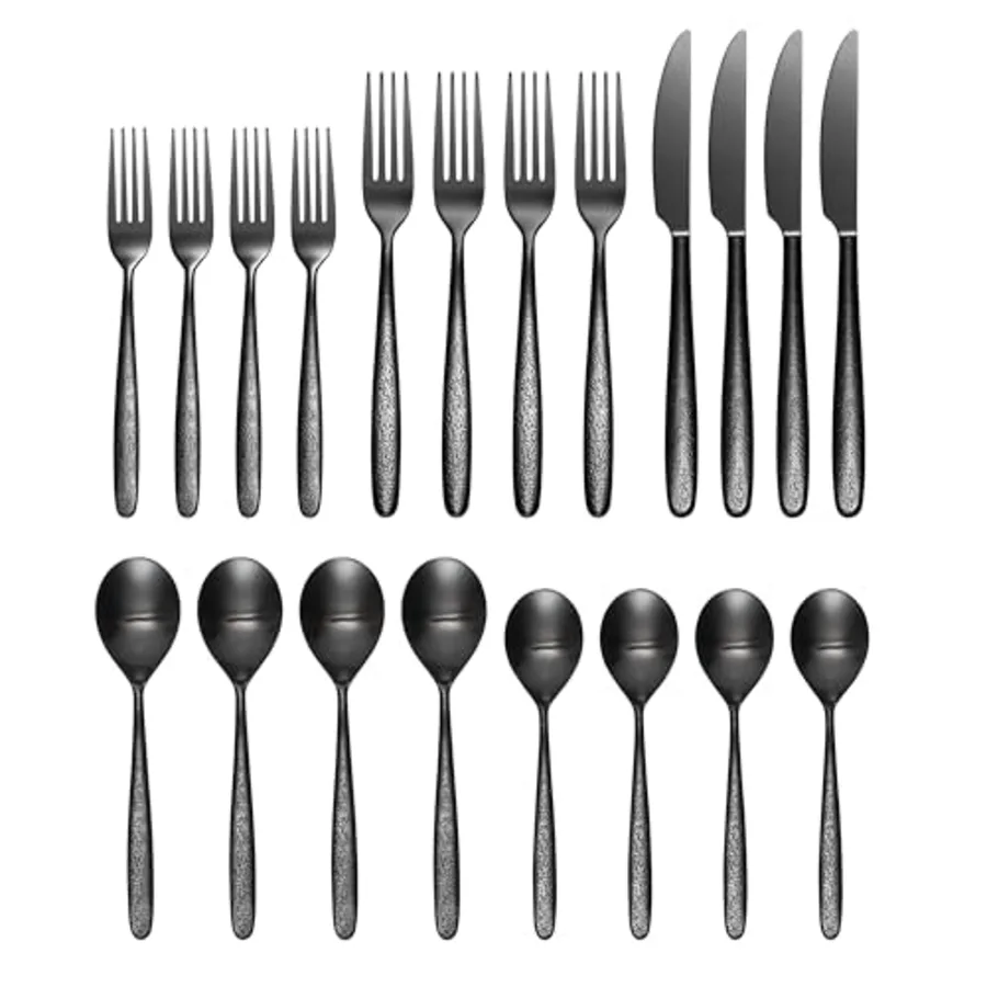 Storm Black 20 Piece Everyday Flatware Set view 3