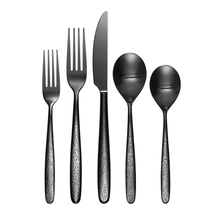 Storm Black 20 Piece Everyday Flatware Set