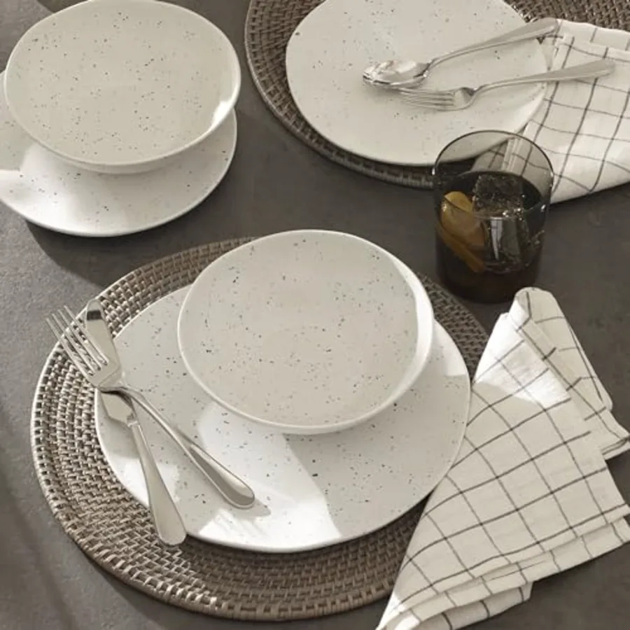 Terrazzo Melamine Cream 12 Piece Dinnerware Set view 4