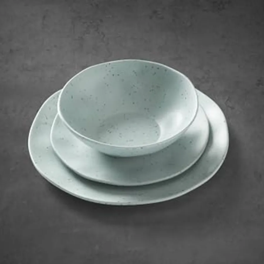 Terrazzo Melamine Mint 12 Piece Dinnerware Set view 4
