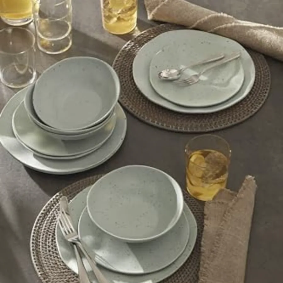 Terrazzo Melamine Mint 12 Piece Dinnerware Set view 5