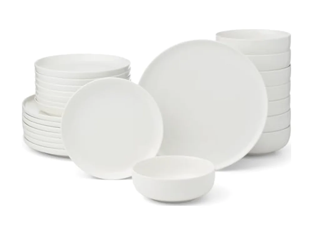 Dinnerware Set 24 Seven White 24-Piece Dinnerware Set