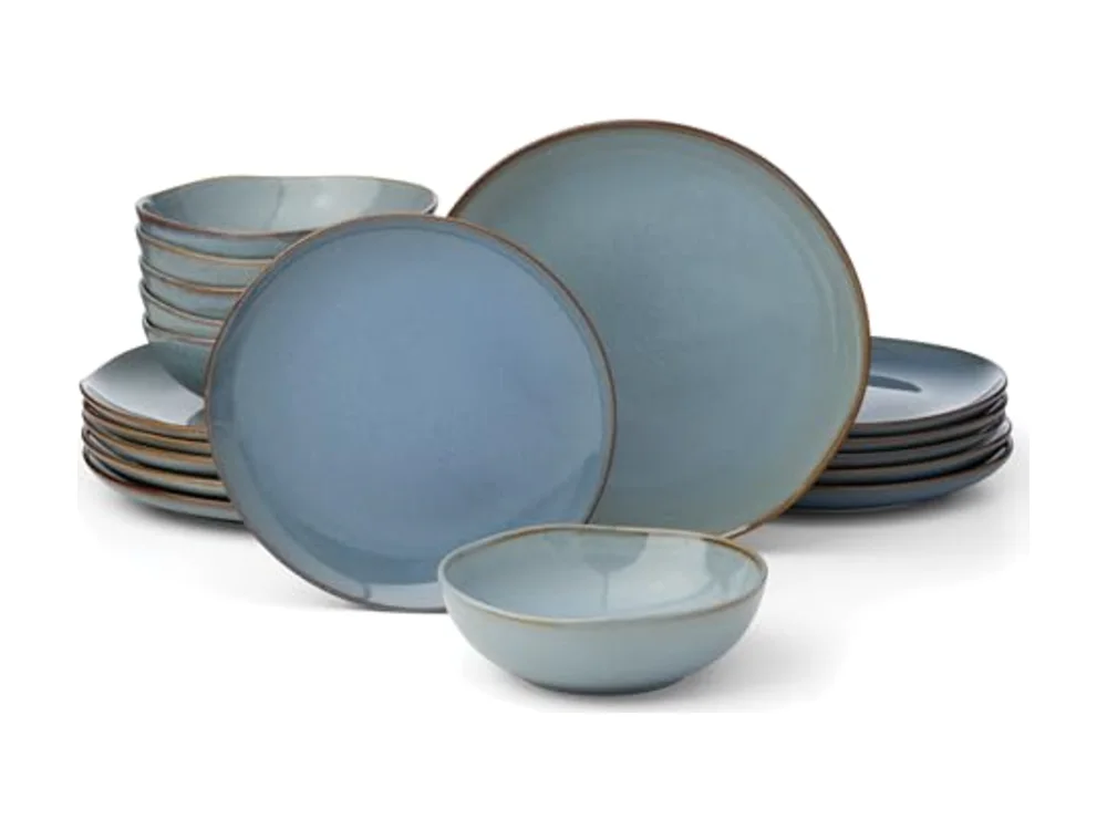 Dinnerware Set Organic Shades Blue 18-Piece Dinnerware Set