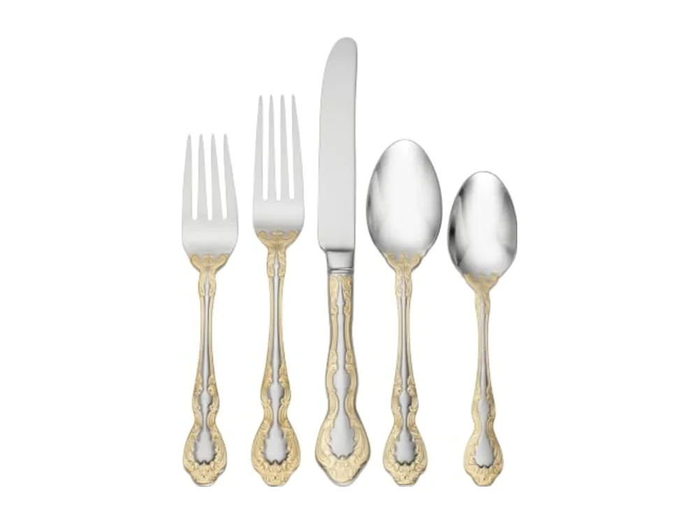 Golden Mandolina 45 Piece Fine Flatware Set